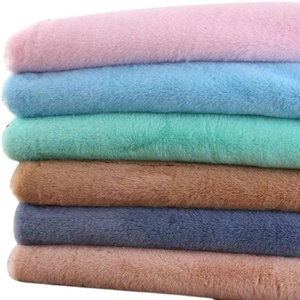 Customized Color Luxury 10mm Super Soft Plush Rabbit Faux Fur Fabric 100% Polyester