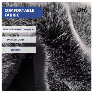 Black Tip Dyed White Faux Fur Fabric