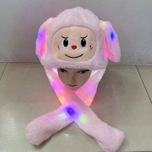 LED Light Plush Bunny Ear Hat Colorful Flashing