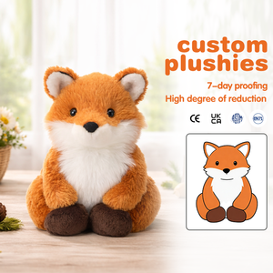 Custom Fox Cute Stuffed Animal Peluche Make Your Own Plushie Toy for Kids Company Gifts