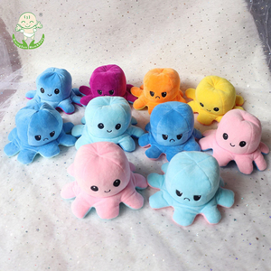 Cute Reversible Plush Octopus Doll Keyring Flip To Show Different Moods Adorable Stuffed Toy