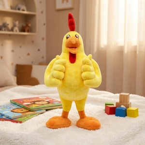 Funny Embroidered Chicken Plush Toy Cute Cartoon Stuffed Rooster Animal Doll